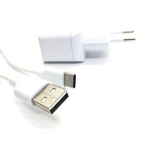 Kit Carregador Moto G4 Play Com Cabo Micro Usb V8 Branco
