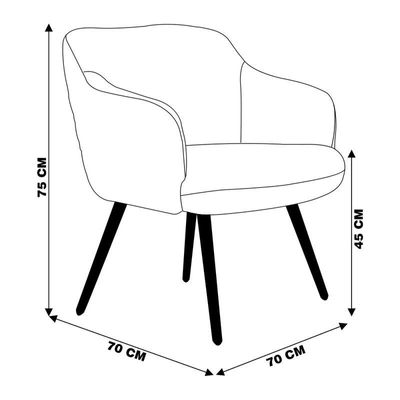 Kit 2 Poltronas Kitana Pés Palito Couro Linho Bege Branco