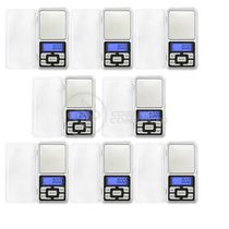 Kit 8 Mini Balanças Digitais Alta Precisão 500g prata