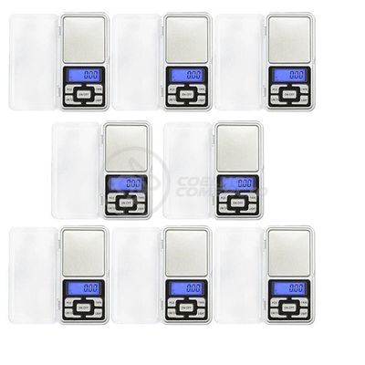 Kit 8 Mini Balanças Digitais Alta Precisão 500g prata