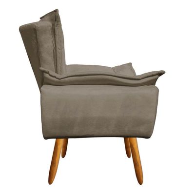 Kit 01 Namoradeira E 02 Poltronas Opala Suede Marrom Rato