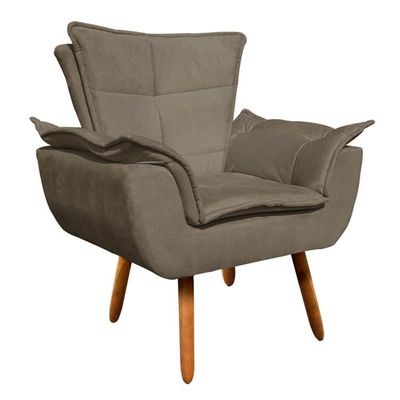 Kit 01 Namoradeira E 02 Poltronas Opala Suede Marrom Rato
