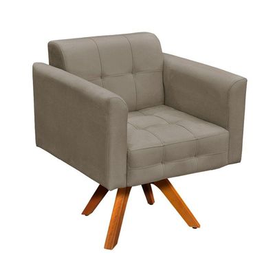 Poltrona Elisa Suede Marrom Rato