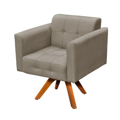 Poltrona Elisa Suede Marrom Rato