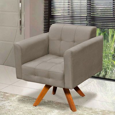 Poltrona Elisa Suede Marrom Rato