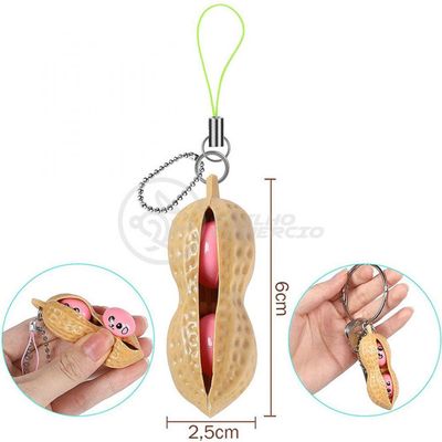 Chaveiro Amendoim Anti Stress de Apertar Sensorial Relaxa