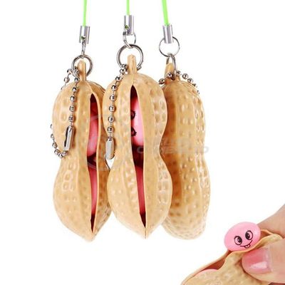 Chaveiro Amendoim Anti Stress de Apertar Sensorial Relaxa