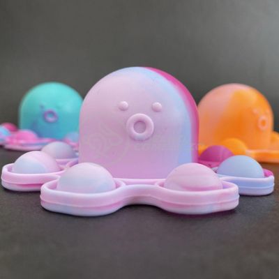 Chaveiro Polvo Reversível Pop It Anti Stress Silicone Sensorial