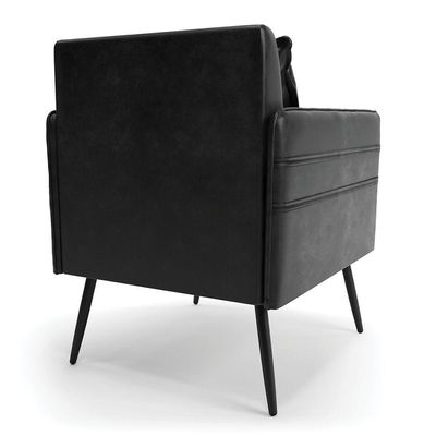 Kit 02 Poltronas Corano Pés Palito De Ferro Preto Preto