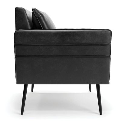 Kit 02 Poltronas Corano Pés Palito De Ferro Preto Preto