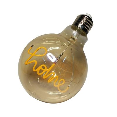 Lampada Led Home Vintage Mensagem 4w Branco Quente Casa