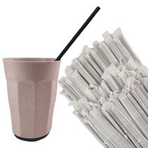 Canudo De Papel 100 Und Biodegradavel Embalado Bebidas