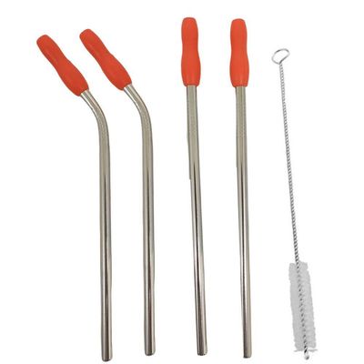 Canudo Aço Inox Kit 4 Peças Reto Curvo Escova De Limpeza