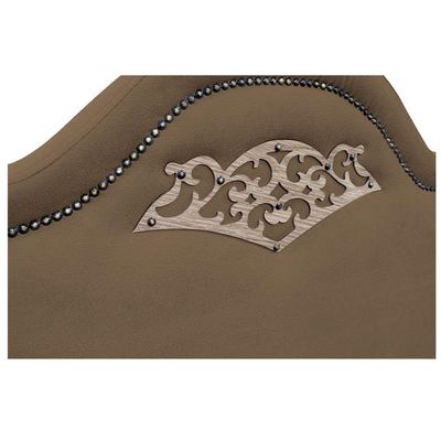 Cabeceira Casal Orlando P02 140cm Suede Marrom