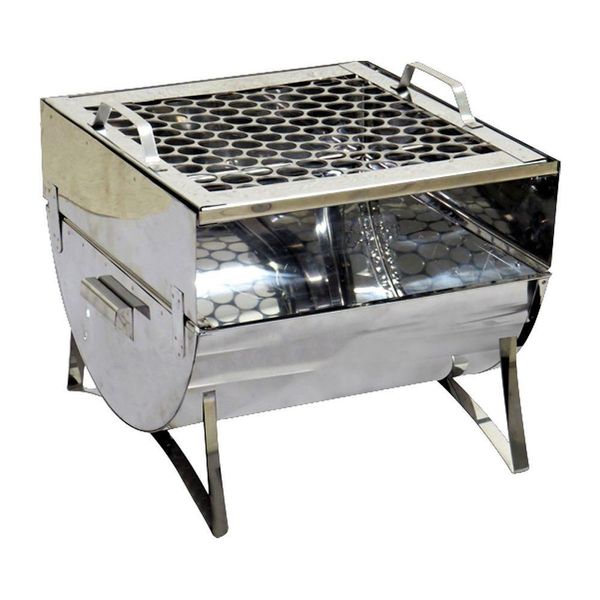 Churrasqueira Fechada Aço Inox Grelha 30x28x24cm
