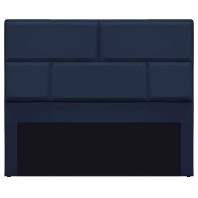 Cabeceira Queen Brick 160 Cm Cama Box Suede Azul Marinho