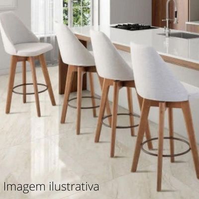 Bistrô Maya Com 2 Banquetas Assento Linho Bege