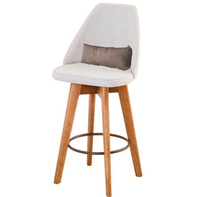 Kit 03 Banquetas Linho Bege E Almofada Suede Bege