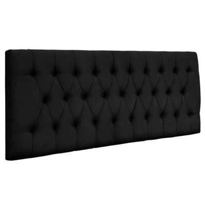 Painel Cabeceira Dubai Para Cama Box-1,38 Mt-suede Preto