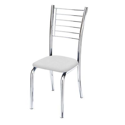 Conjunto 2 Cadeiras Cromadas Para Cozinha Kiara-corino Branco