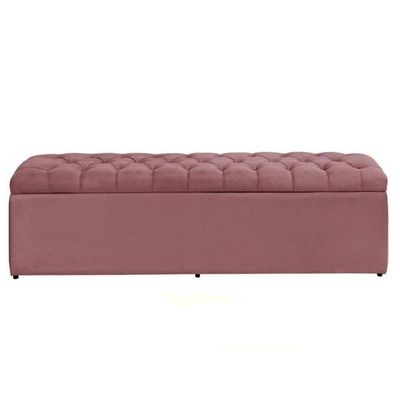 Báu Calçadeira Sapateira Dubai- Tamanho Viuva 1,28 Mt-veludo Rosa