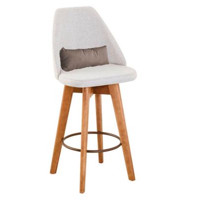 Kit 08 Banquetas Linho Bege E Almofada Suede Bege