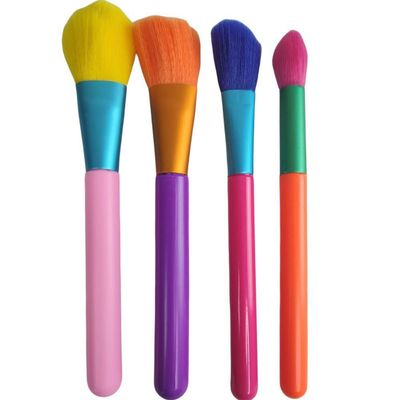 Pincel Maquiagem Kit 15 Peças Neon Colorido Makeup