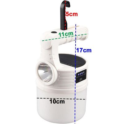 Luminaria Solar Lanterna 2 Em 1 Gancho Duplo Led Portatil Ca