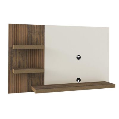 Painel Chess Pinho Ripado/off White Para Tv Até 50"