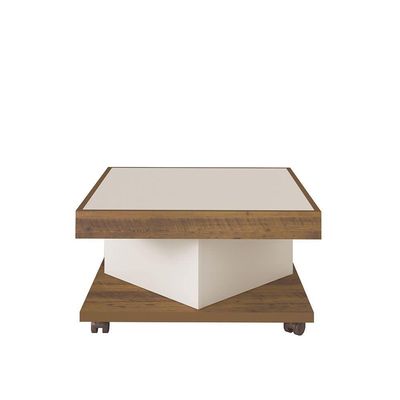 Mesa De Centro Saara Pinho Com Off White Quadrada