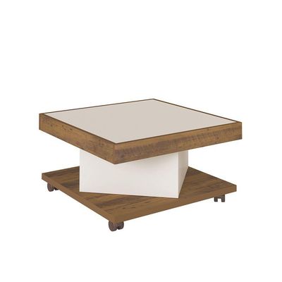 Mesa De Centro Saara Pinho Com Off White Quadrada