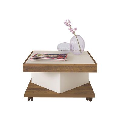 Mesa De Centro Saara Pinho Com Off White Quadrada