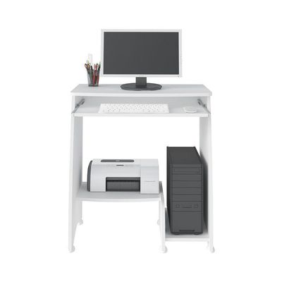 Escrivaninha Para Computador Pixel Branco Com 3 Prateleiras
