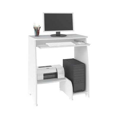 Escrivaninha Para Computador Pixel Branco Com 3 Prateleiras