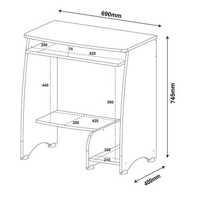 Escrivaninha Para Computador Pixel Branco Com 3 Prateleiras