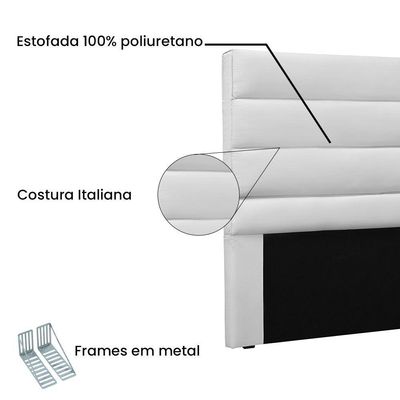 Cabeceira Solteiro 0,90m La Italiana Corano Branco