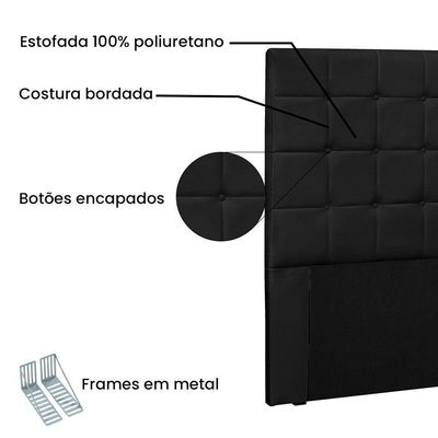 Cabeceira Solteiro 0,90m Verona Corano Preto