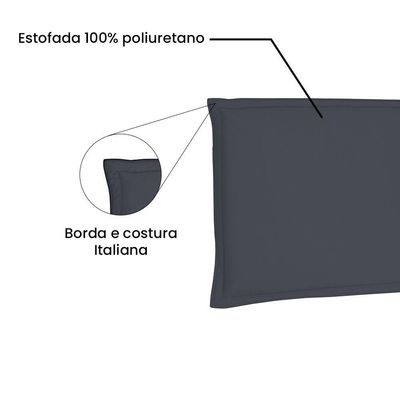 Cabeceira Painel Queen 1,60m Veneza Suede Cinza