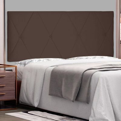 Cabeceira Painel Queen 1,60m Aquilla Suede Marrom Café