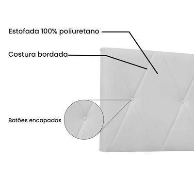 Cabeceira Painel Solteiro 0,90m Aquilla Corano Branco