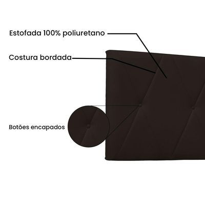 Cabeceira Painel Casal 1,40m Aquilla Corano Marrom