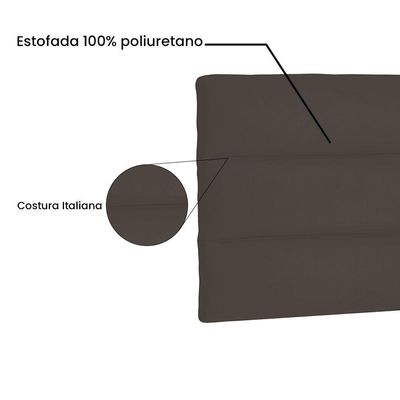 Cabeceira Painel Solteiro 0,90m La Italiana Suede Marrom Café