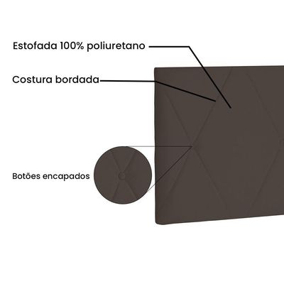 Cabeceira Painel Queen 1,60m Aquilla Suede Marrom Café