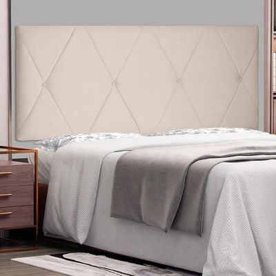 Cabeceira Painel Casal 1,40m Aquilla Suede Bege