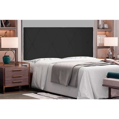 Cabeceira Painel Solteiro 0,90m Aquilla Suede Preto