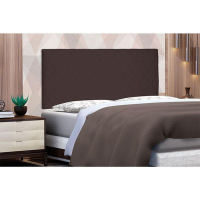 Cabeceira Painel Casal 1,40m Esmeralda Suede Marrom Café
