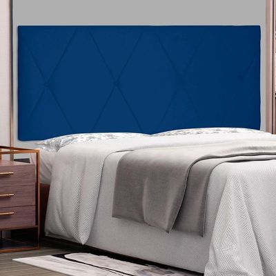 Cabeceira Painel Solteiro 0,90m Aquilla Suede Azul Marinho