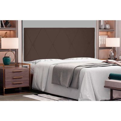 Cabeceira Painel Solteiro 0,90m Aquilla Suede Marrom Café