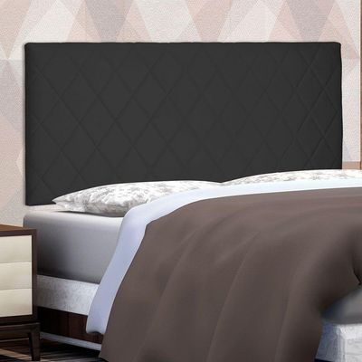 Cabeceira Painel Solteiro 0,90m Esmeralda Suede Preto