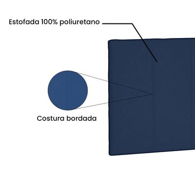 Cabeceira Painel Queen 1,60m Ravenna Suede Azul Marinho